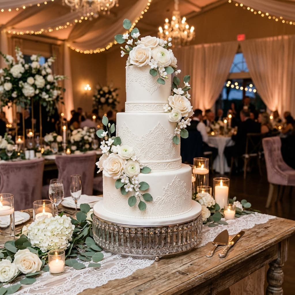 Elegant custom cake made by SD Bakes in Buldhana